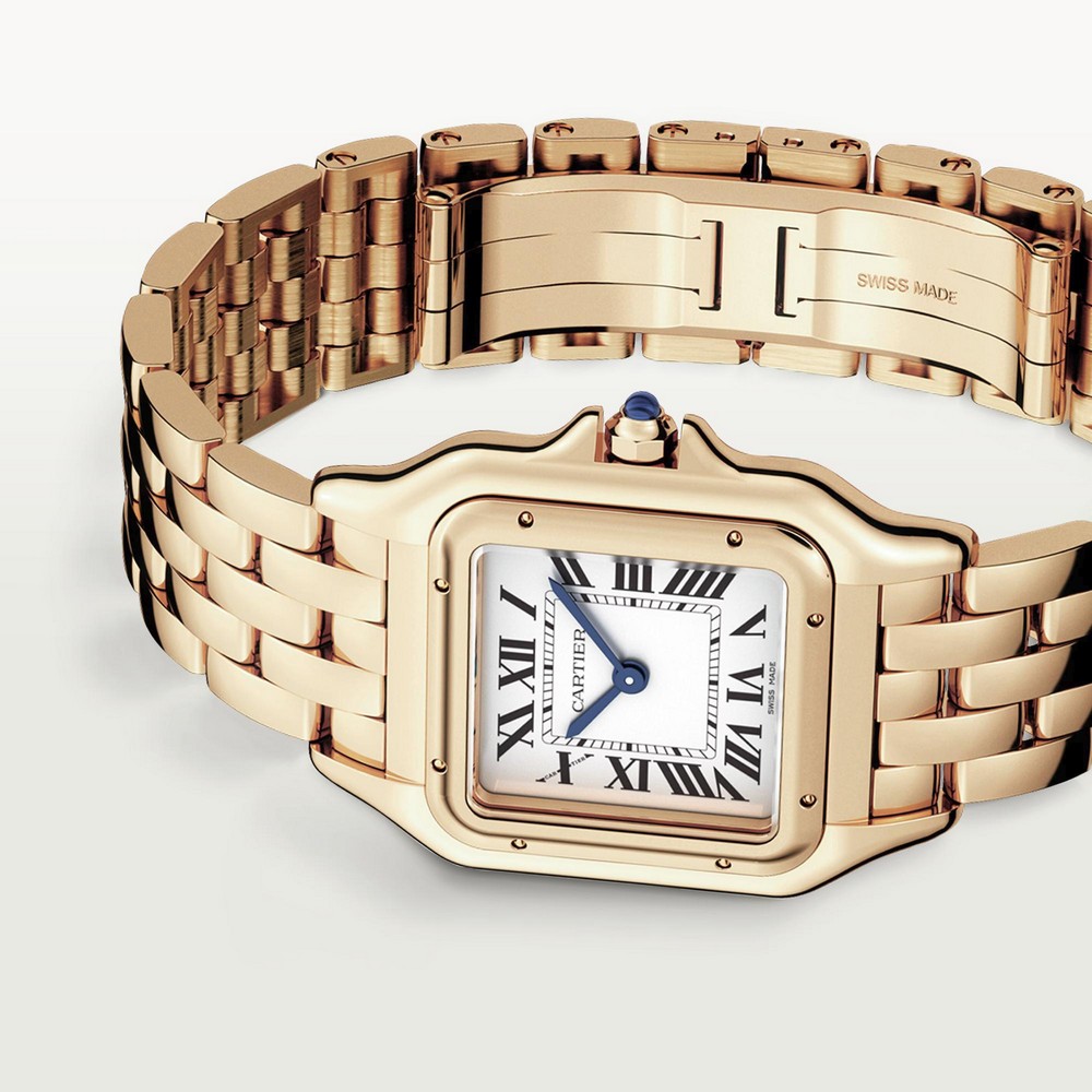 Đồng Hồ Cartier Panthère De Cartier Medium Watch Nữ Vàng Hồng Trắng